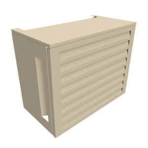 Cache climatiseur Atole acoustique crème en aluminium thermolaqué - vue produit détourée