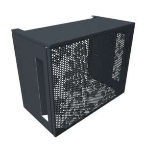 Cache climatiseur Atole baroque gris anthracite en aluminium thermolaqué - vue produit détourée