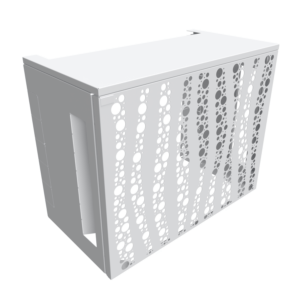 Cache climatiseur Atole bubble blanc en aluminium thermolaqué - vue produit détourée