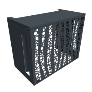 Cache climatiseur Atole bubble gris anthracite en aluminium thermolaqué - vue produit détourée