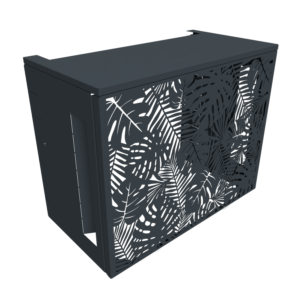 Cache climatiseur Atole jungle gris anthracite en aluminium thermolaqué - vue produit détourée