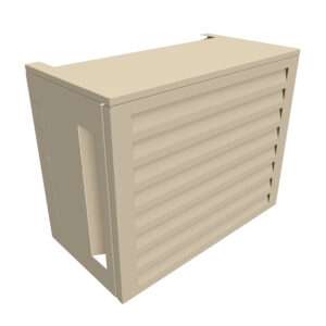 Cache climatiseur Atole à ventelle crème en aluminium thermolaqué - vue produit détourée