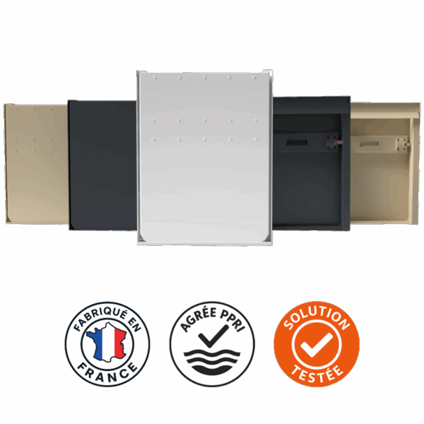 Batardeaux anti-inondation ATOLE disponibles en plusieurs coloris - fabrication française, agréé PPRI et solution testée.