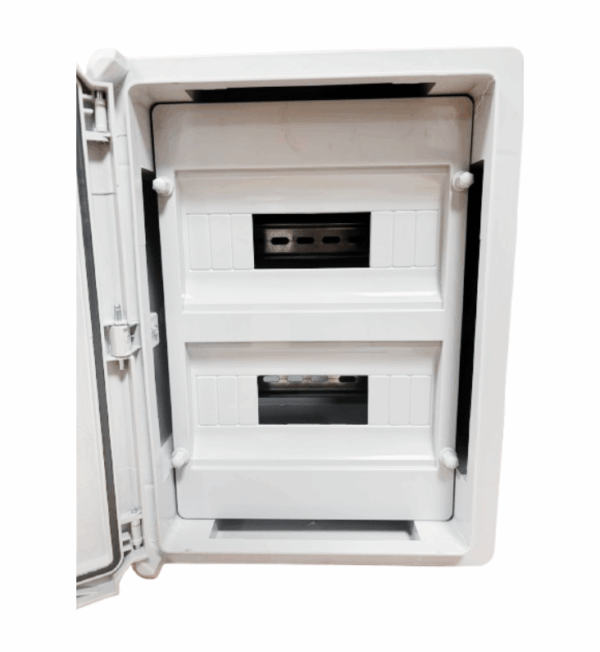 Boîtier électrique ABS étanche 2 x 12 modules avec système de verrouillage sécurisé – H 40 x L 30 x P 17 cm