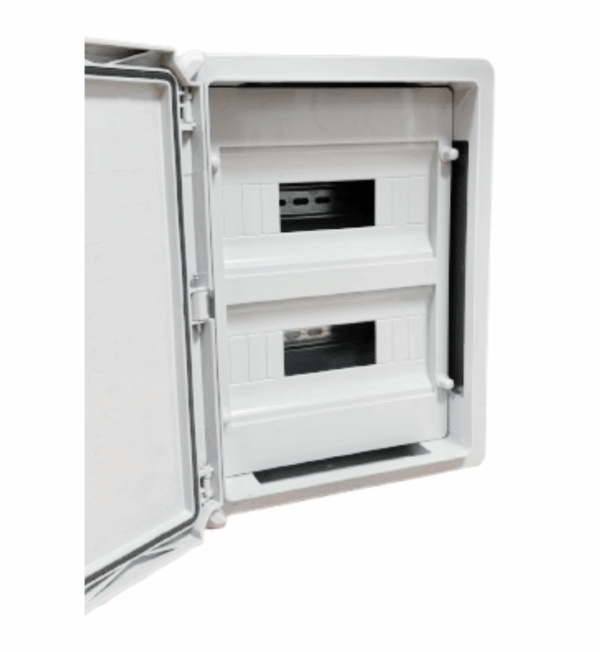 Boîtier électrique ABS étanche 2 x 12 modules avec système de verrouillage sécurisé – H 40 x L 30 x P 17 cm