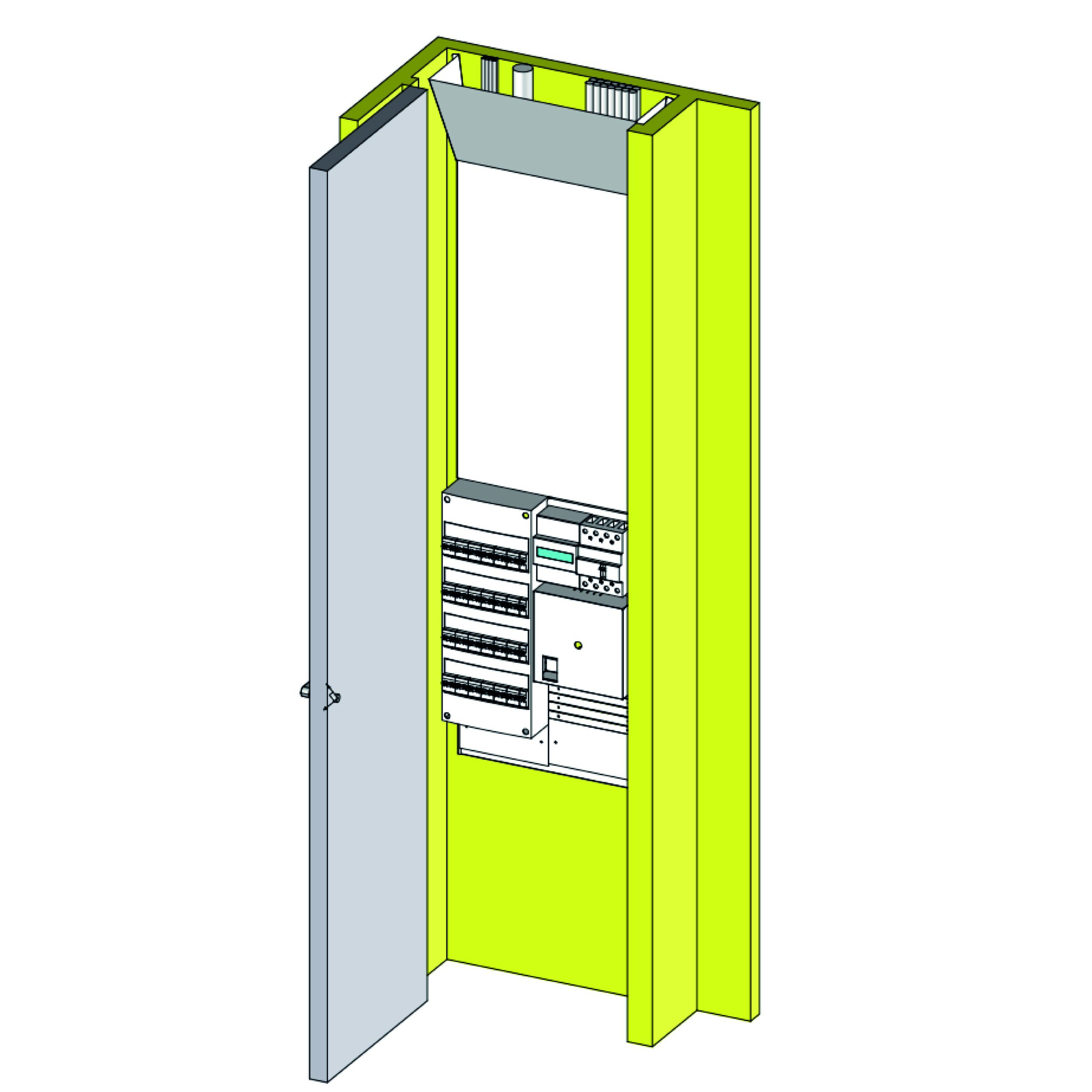 Goulotte RTL volume attenant arrivée haute avec cornet ajustable en hauteur RTL506BL