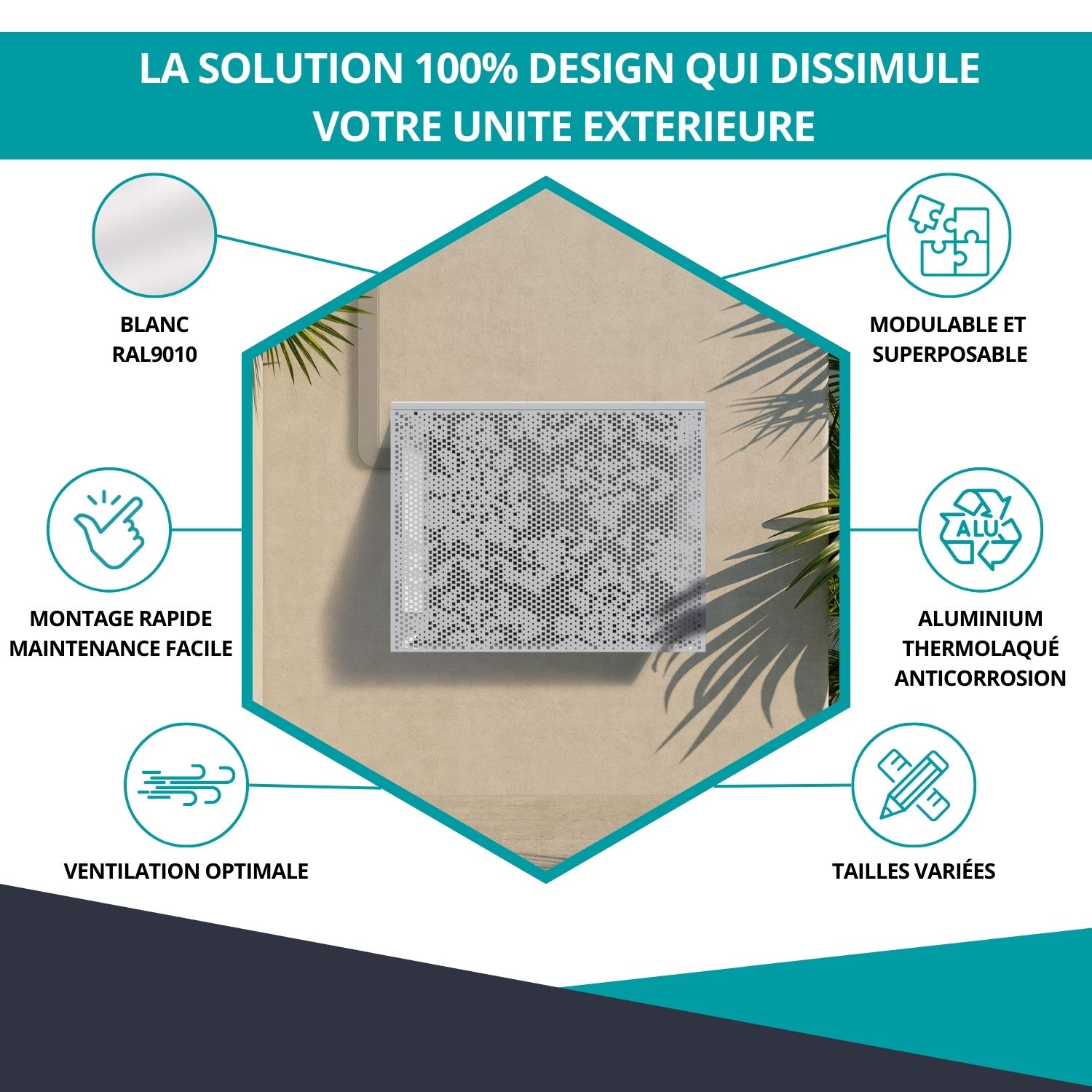 Avantages du cache climatiseur baroque blanc - design, ventilation optimale et installation facile