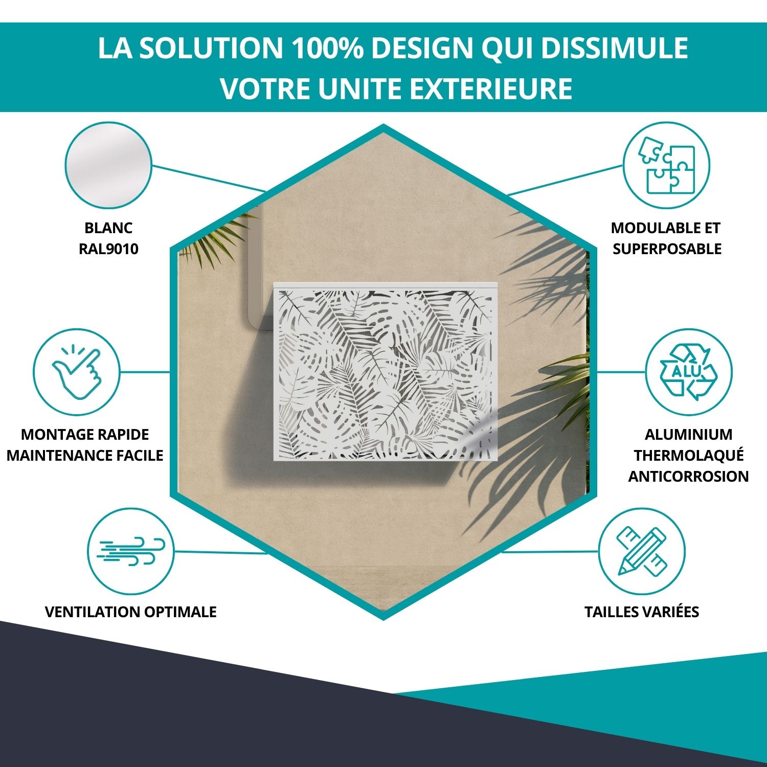 Avantages du cache climatiseur jungle blanc - design, ventilation optimale et installation facile