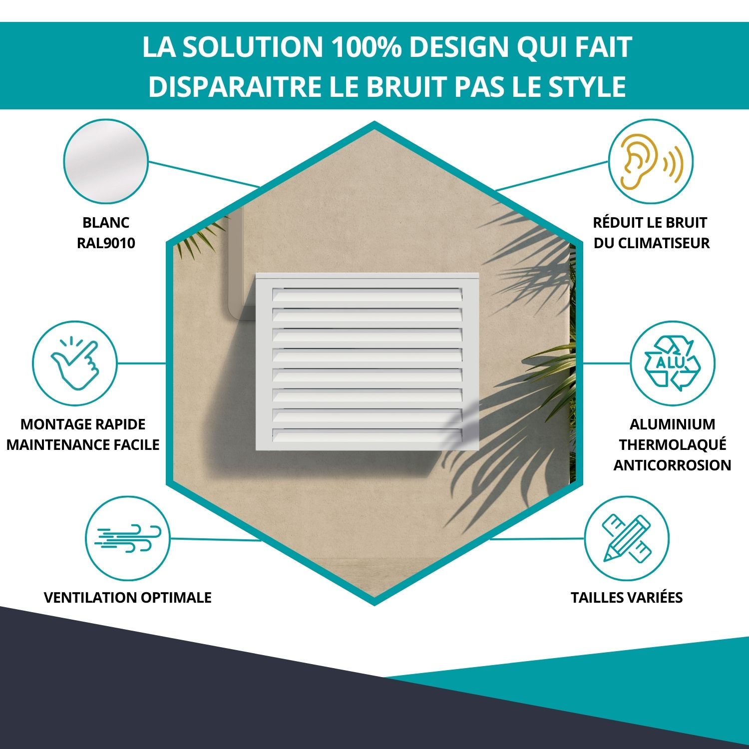 Avantages du cache climatiseur acoustique blanc - réduction du bruit et design extérieur