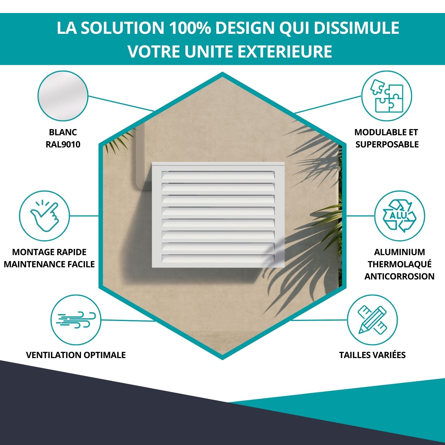 Avantages du cache climatiseur à ventelle blanc - design, ventilation optimale et installation facile