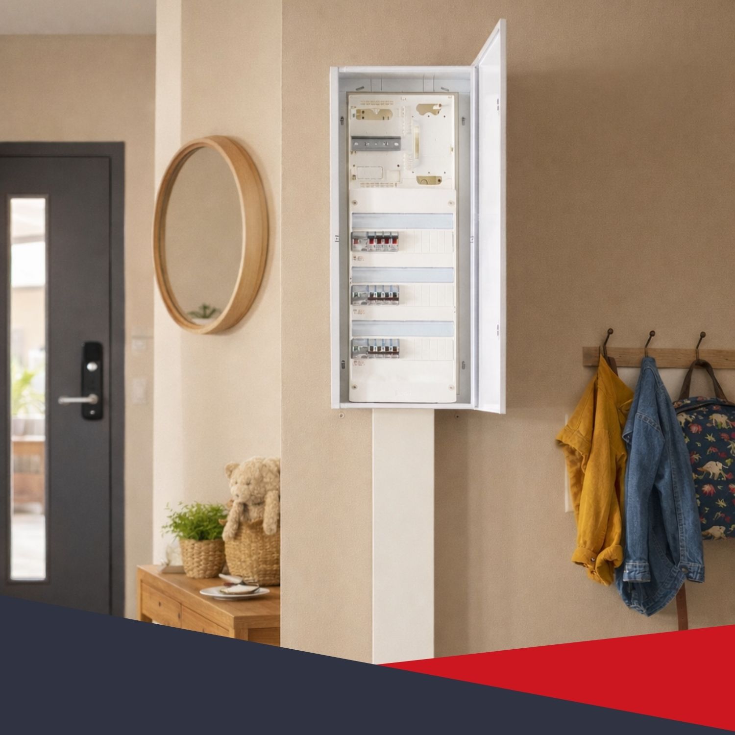 Coffret d’habillage standard blanc - rendu final en situation réelle