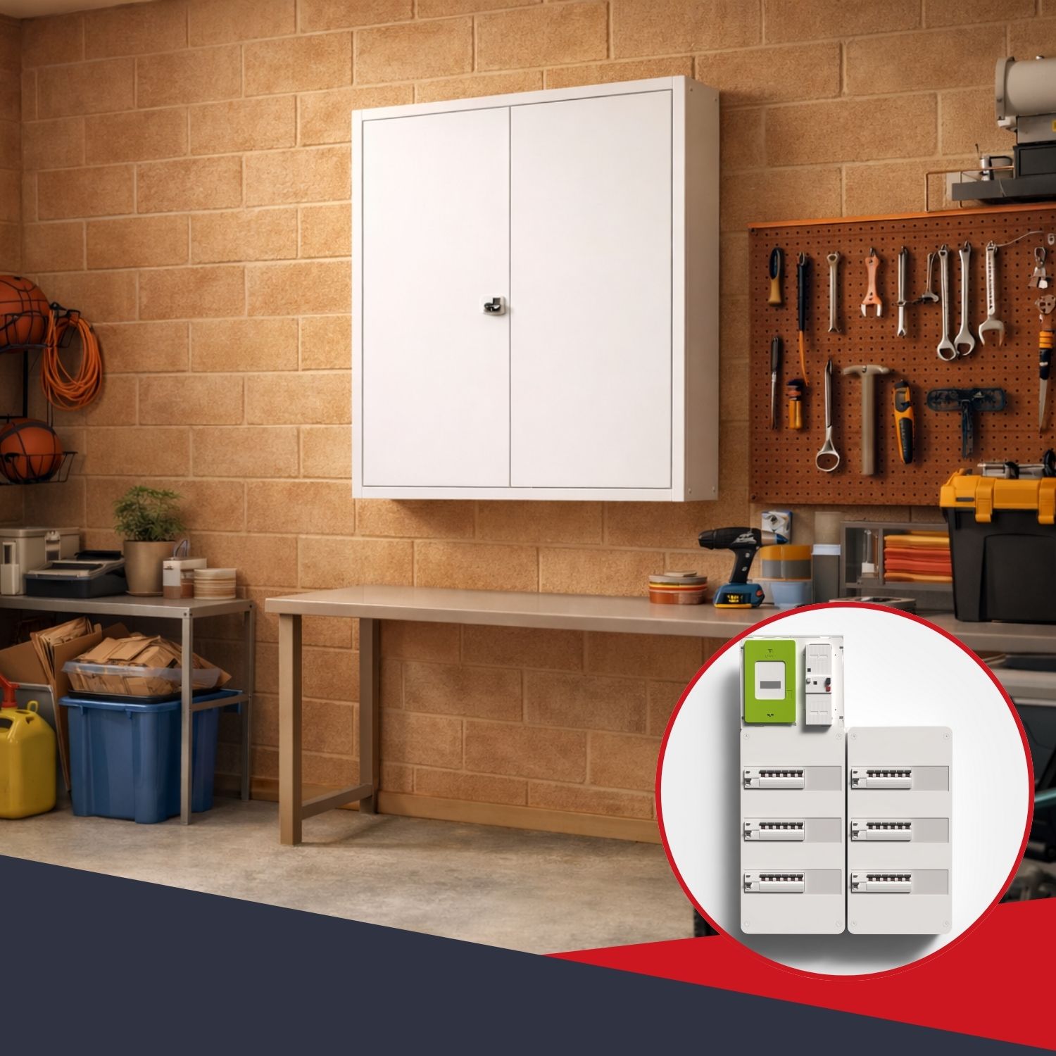 Coffret d’habillage 2 travées avec serrure blanc - rendu final en situation réelle