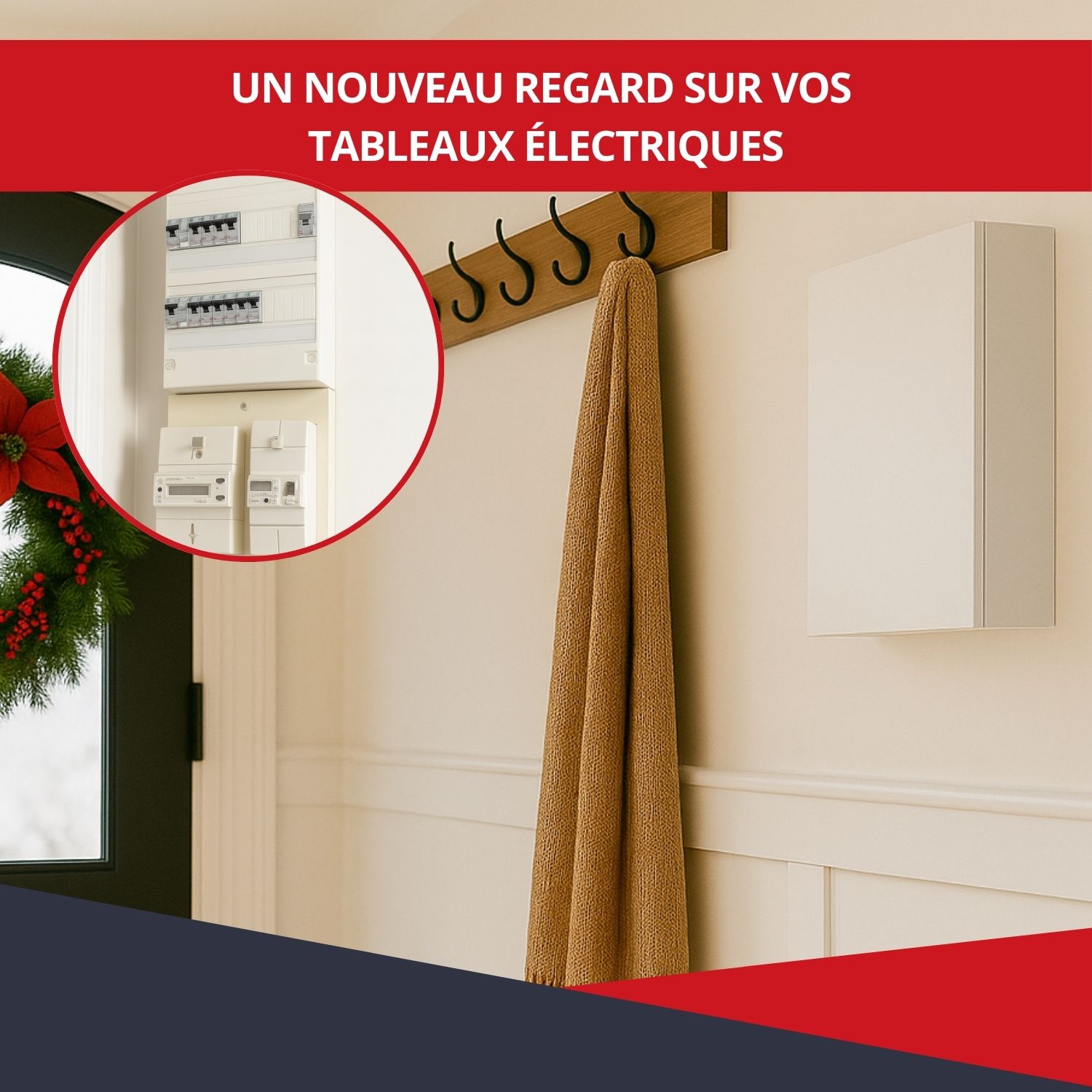 Coffret d’habillage standard blanc installé - situation réelle