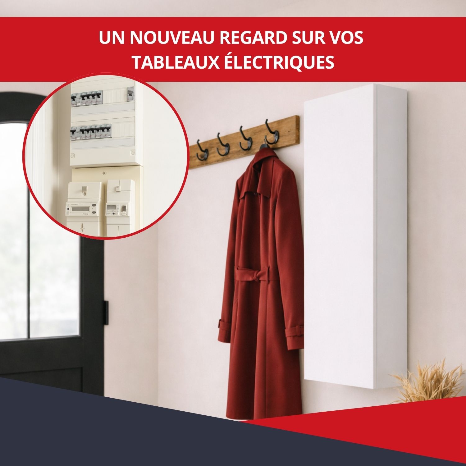 Coffret d’habillage standard blanc installé - situation réelle