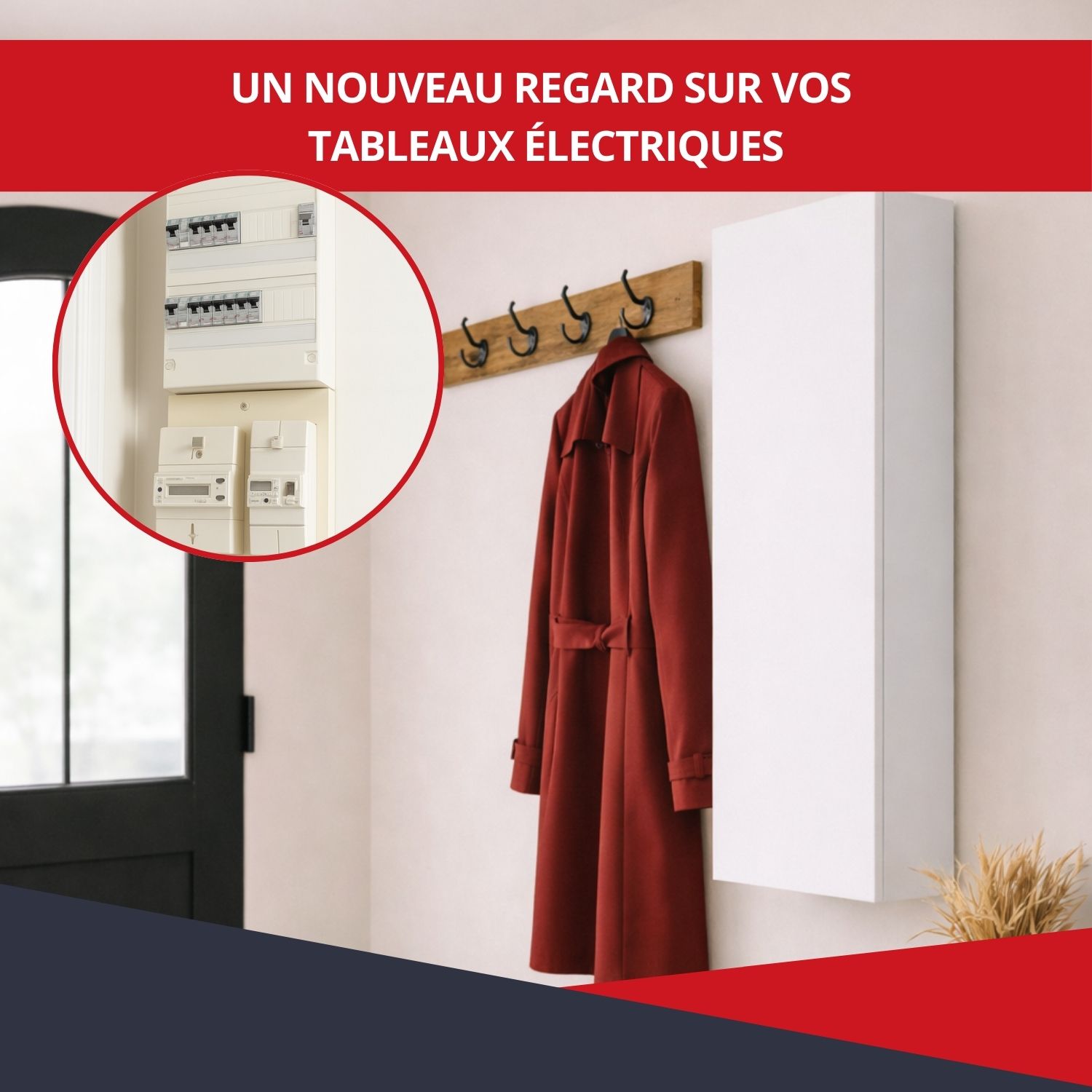 Coffret d’habillage standard blanc installé - situation réelle