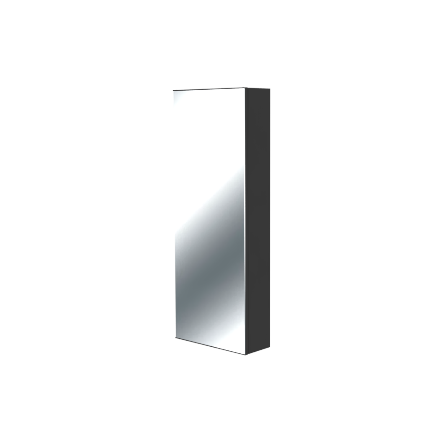 Coffret d’habillage noir porte miroir en acier thermolaqué - visuel 3D détouré