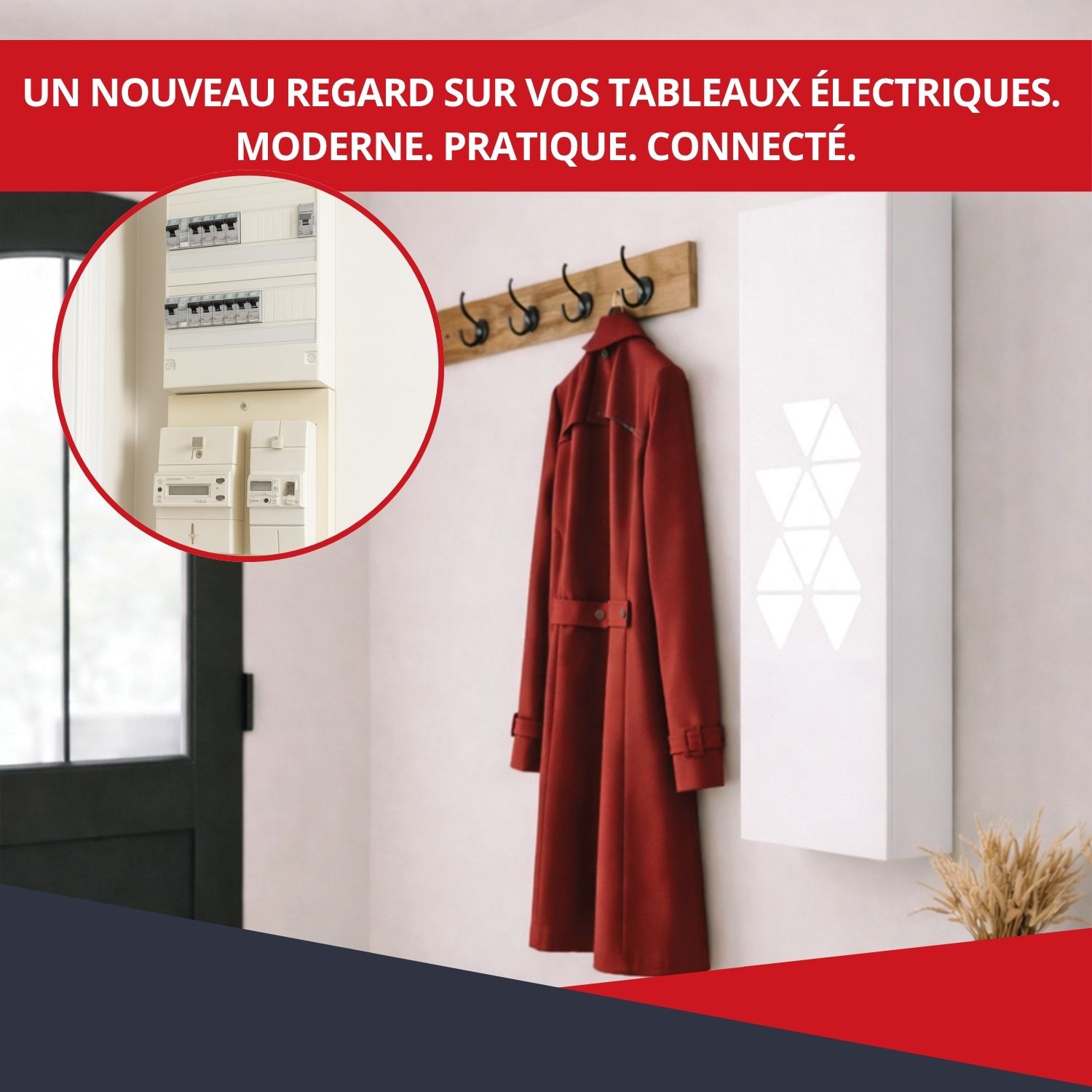 Coffret d’habillage tableau électrique acier thermolaqué blanc – porte connect – 13 modules – cotes utiles 111 x 26,8 x 12,5 cm – Ref. RCH600C – Image 5
