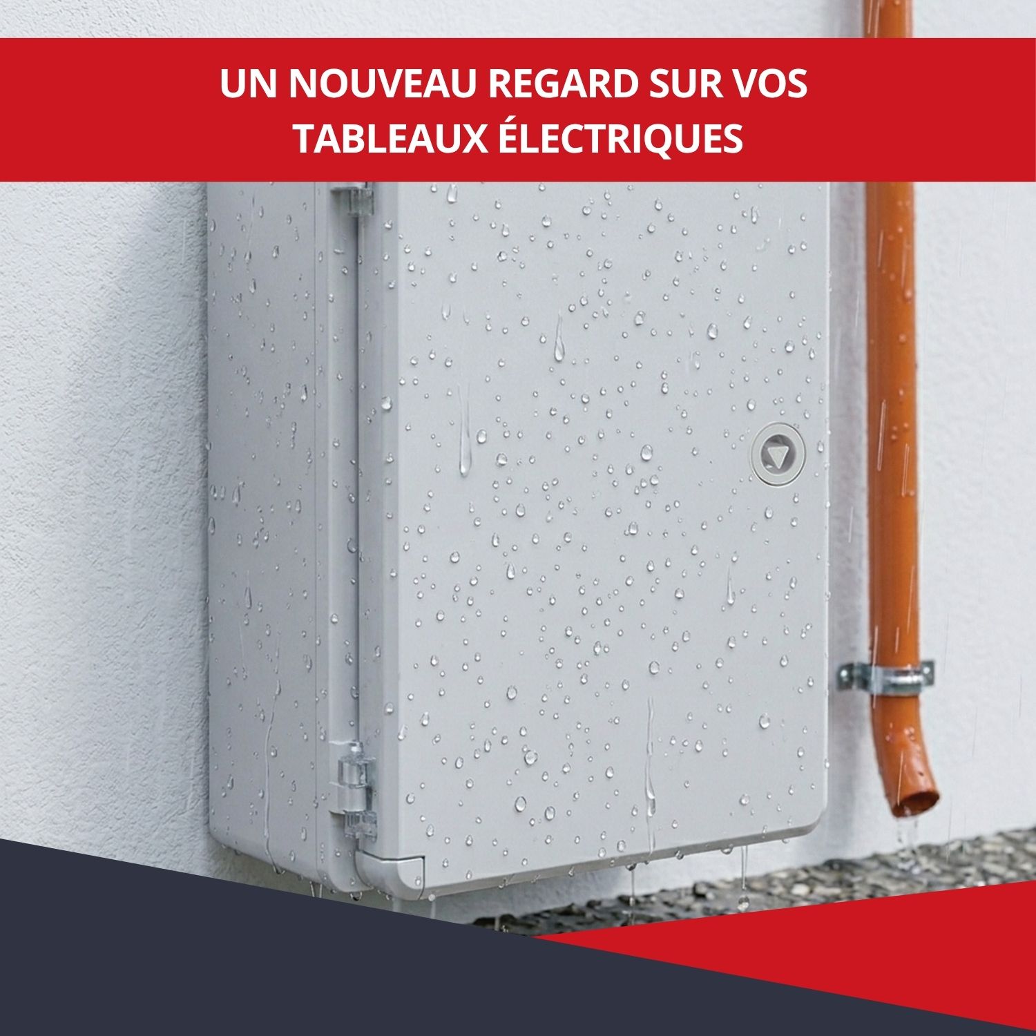 Boîtier électrique ABS étanche ATOLE porte pleine installé