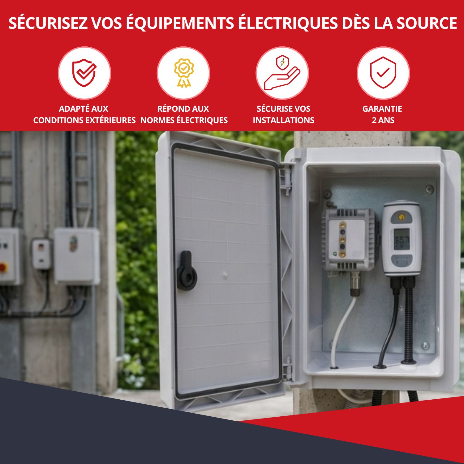 Boîtier électrique ABS étanche ATOLE résistant IP65