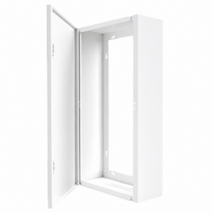 Coffret d’habillage tableau électrique acier thermolaqué blanc – porte standard – 13 modules – cotes utiles 61 x 26,8 x 12,5 cm – Ref. RCH200