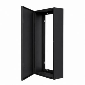 Coffret d’habillage tableau électrique acier thermolaqué noir mat – porte standard – 13 modules – cotes utiles 73 x 26,8 x 12,5 cm – Ref. RCH300NR