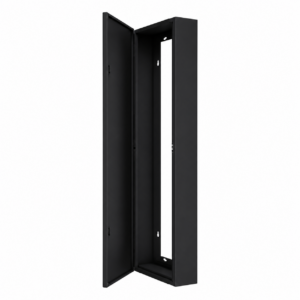 Coffret d’habillage tableau électrique acier thermolaqué noir mat – porte standard – 13 modules – cotes utiles 111 x 26,8 x 12,5 cm – Ref. RCH600NR
