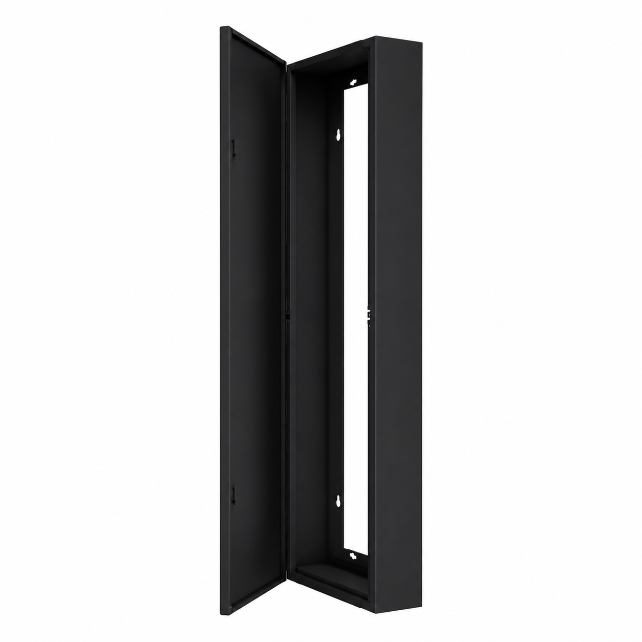 Coffret d’habillage tableau électrique acier thermolaqué noir mat – porte standard – 13 modules – cotes utiles 111 x 26,8 x 12,5 cm – Ref. RCH600NR
